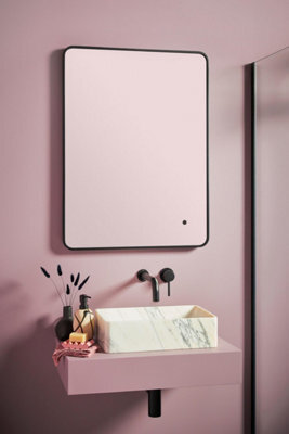 UK Homeliving Uk Home Living Avalon - Price Reduced -Soft Square Led Mirror Black Frame 600X800 - image 1