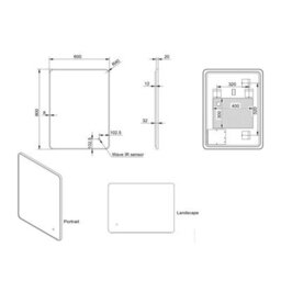 UK Homeliving Uk Home Living Avalon - Price Reduced -Soft Square Led Mirror Black Frame 600X800 - thumbnail 2