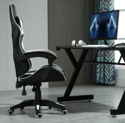 Mcc Direct Gaming Chair Computer Chair With Tilt And Swivel Function Office Chair A White - thumbnail 4