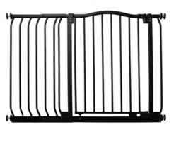 Bettacare Curved Top Dog Gate, 125Cm - 134Cm, Matt Black, Pressure Fit Pet Gate For Dog And Puppy, Pet And Dog Barrier - thumbnail 1