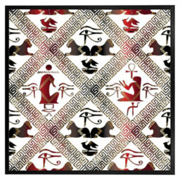 "Andrew Lee Egyptian Hieroglyphs In Red & Black (Picutre Frame) / 12X12"" / White" - thumbnail 2