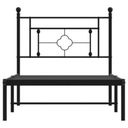 Berkfield Metal Bed Frame Without Mattress With Headboard Black 90X190Cm - thumbnail 5