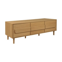 Sweeek - Vintage Oak Wood Effect Tv Stand With 3 Doors 150 Cm, Juliana 150X45X52 Cm - thumbnail 2