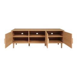 Sweeek - Vintage Oak Wood Effect Tv Stand With 3 Doors 150 Cm, Juliana 150X45X52 Cm - thumbnail 4