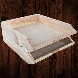 Woodeedoo Set Of 2 Stackable Wooden Letter Tray A4 Document Holder Paper Sorter Desk Tidy Organiser For Office Home 26 X 32 X 6 Cm