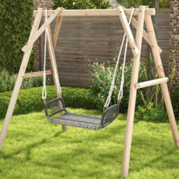 Gainoom Brown Patio Swing Bench Backless Rattan Woven Patio Wicker W/ Hanging Ropes - thumbnail 5