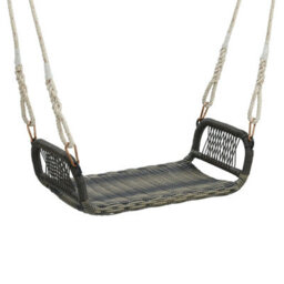 Gainoom Brown Patio Swing Bench Backless Rattan Woven Patio Wicker W/ Hanging Ropes - thumbnail 1