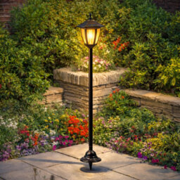 Billtix Post Light Solar Lamp Outdoor Garden Lantern Waterproof Patio Lighting Pathway Stake 1M Black Led Solar Powered - thumbnail 3