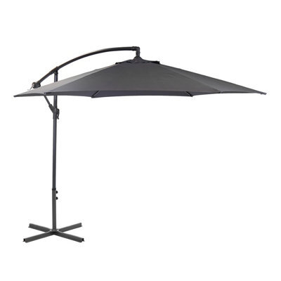 Charles Bentley 3M Hanging Banana Cantilever Garden Umbrella - Grey - image 1