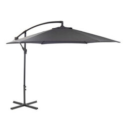 Charles Bentley 3M Hanging Banana Cantilever Garden Umbrella - Grey - thumbnail 1