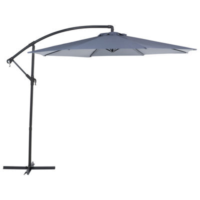 Beliani Cantilever Parasol 300 Cm Ravenna Dark Grey - image 1