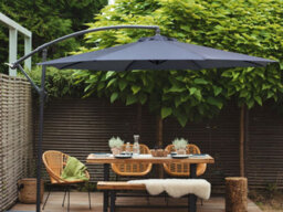 Beliani Cantilever Parasol 300 Cm Ravenna Dark Grey - thumbnail 2
