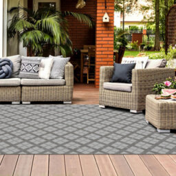 Homeart Outdoor Rugs Easy Cleaning Area Rugs For Balcony,garden,picnic,uv Weather Resistant  D.grey Cream,80X150 - thumbnail 4