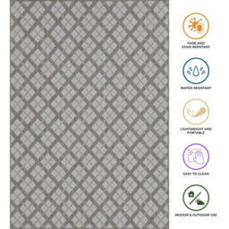 Homeart Outdoor Rugs Easy Cleaning Area Rugs For Balcony,garden,picnic,uv Weather Resistant  D.grey Cream,80X150 - thumbnail 5