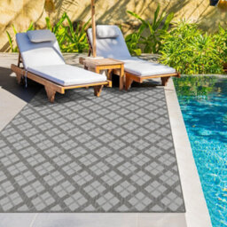 Homeart Outdoor Rugs Easy Cleaning Area Rugs For Balcony,garden,picnic,uv Weather Resistant  D.grey Cream,80X150 - thumbnail 2