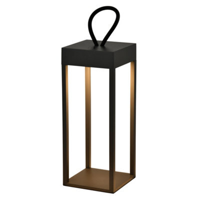 Harper Living Portable Led Outdoor Light, Rechargeable Battery, Ip54, Dimmable, Sand Black Finish - image 1