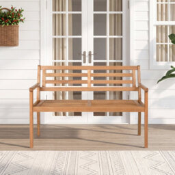 Gainoom 119 Cm Outdoor Loveseat Bench 2-Person Patio Acacia Wood Garden Chair - thumbnail 4