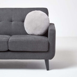 Homescapes Light Grey Velvet Cushion, 40 Cm Round - thumbnail 4