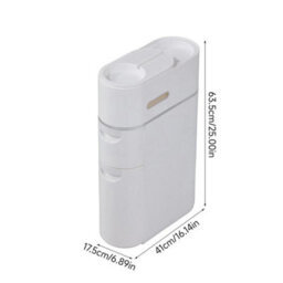 2 Drawers White Narrow Slim Storage Cabinet For Bathroom - thumbnail 2