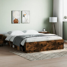 Berkfield Bed Frame Smoked Oak 160X200 Cm - thumbnail 1
