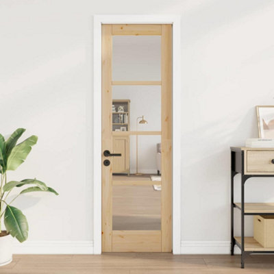 "Berkfield Interior Door With Glass ""orkdal"" 61X198,5X4 Cm Solid Wood Pine" - image 1