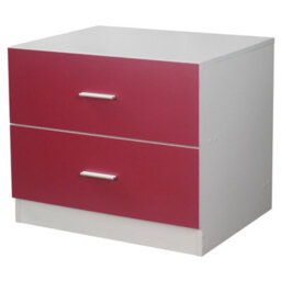 Urbn-Living Urbnliving Height 51.5Cm 2 Drawer Wooden Kids Bedroom Chest Cabinet Pink Colour Modern Storage Cupboard Wide
