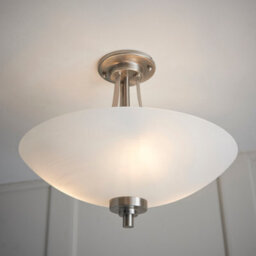 Anson Lighting Ellscott 3Lt Flush Light Finished In Satin Chrome Plate And White Glass - thumbnail 2