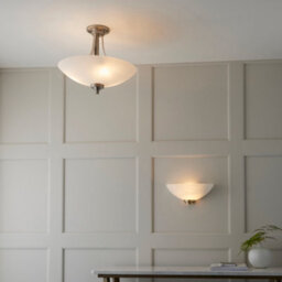 Anson Lighting Ellscott 3Lt Flush Light Finished In Satin Chrome Plate And White Glass - thumbnail 4