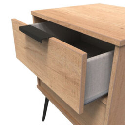 Osaka 2 Drawer Compact Bedside Cabinet In Nebraska Oak (Ready Assembled) - thumbnail 5