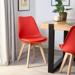 Bravich Rocco Tulip Dining Chair - Red - Set Of 2 - thumbnail 2