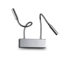Ultra Beam Lighting Ultrabeam Wall Mounted Bedroom Reading Light With Flexible Arms Chrome Finish 2 Watt 3000K Warm White Led