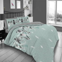Gc Gaveno Cavailia Downy Dreams Duvet Cover Bedding Set Duck Egg Single 2Pc With Reversible Geometric Printed Quilt Cover - thumbnail 1