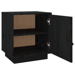Berkfield Bedside Cabinet Black 40X34X45 Cm Solid Wood Pine - thumbnail 7