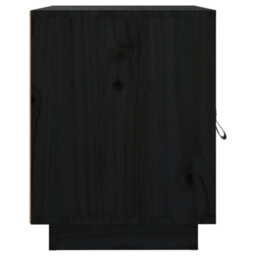 Berkfield Bedside Cabinet Black 40X34X45 Cm Solid Wood Pine - thumbnail 8