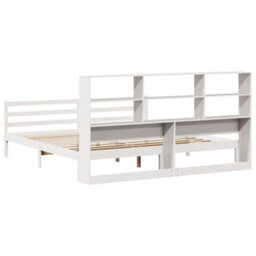 Berkfield Bookcase Bed Without Mattress White 180X200 Cm Super King Solid Wood Pine - thumbnail 6