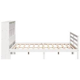Berkfield Bookcase Bed Without Mattress White 180X200 Cm Super King Solid Wood Pine - thumbnail 5