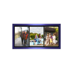 AK Frames 16X8 Oak Sleek Multi Photo Frame With Black Mount - Holds 3 Apertures (3X) 7X5 Photos