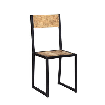 Buttercup Farm Cosmo Industrial Dining Chair (Set Of 2) - Solid Mango Wood/metal - L40 X W40 X H90 Cm - image 1