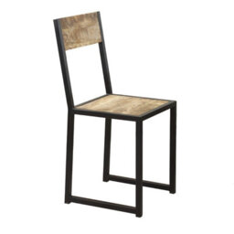 Buttercup Farm Cosmo Industrial Dining Chair (Set Of 2) - Solid Mango Wood/metal - L40 X W40 X H90 Cm - thumbnail 3