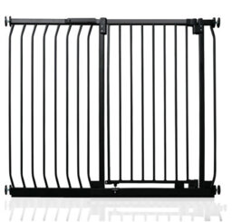 Safetots Extra Tall Elite Safety Gate, 107Cm - 116Cm, Matt Black, Extra Tall 96.8Cm In Height, Pressure Fit Stair Gate - thumbnail 1