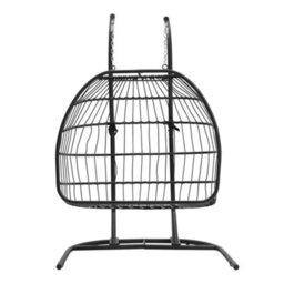 Thehotsale 440Lbs Capacity Double Hanging Egg Chair With Stand Outdoor Wicker Twins Basket Hanging Chair For Garden And Outdoor - thumbnail 6