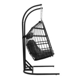 Thehotsale 440Lbs Capacity Double Hanging Egg Chair With Stand Outdoor Wicker Twins Basket Hanging Chair For Garden And Outdoor - thumbnail 5
