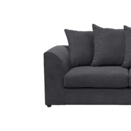 Furnishings For Less UK Casper Soft Chenille Fabric Fabric 2 Seater Sofa Black - Scatter Back - thumbnail 2