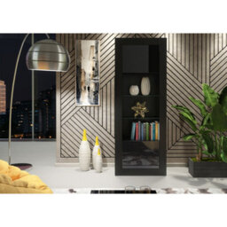 Creative Furniture Illume Display Cabinet 170Cm - Black With Gloss Doors - thumbnail 2