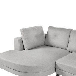 Beliani Corner Sofa 3 Seater Marum Faux Linen Grey Right Hand - thumbnail 7