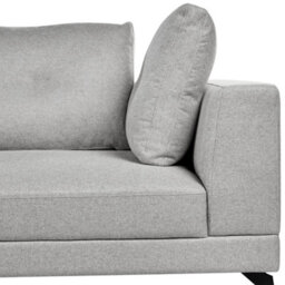 Beliani Corner Sofa 3 Seater Marum Faux Linen Grey Right Hand - thumbnail 6