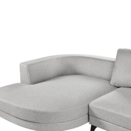 Beliani Corner Sofa 3 Seater Marum Faux Linen Grey Right Hand - thumbnail 8