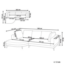 Beliani Corner Sofa 3 Seater Marum Faux Linen Grey Right Hand - thumbnail 3