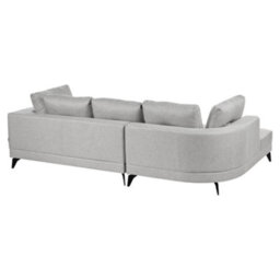 Beliani Corner Sofa 3 Seater Marum Faux Linen Grey Right Hand - thumbnail 5