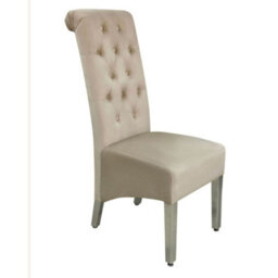 Home Luxe Interiors Pair Of 2 Sofia Beige Mink Chairs With Silver Legs And Lion Knocker - thumbnail 2